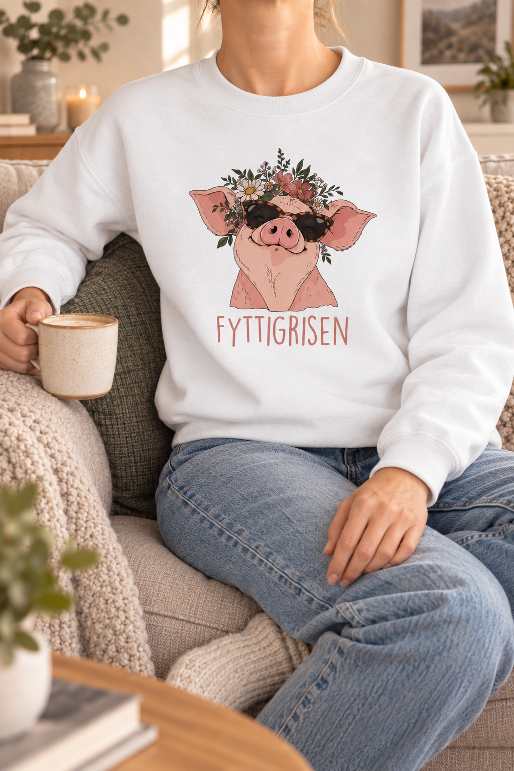 rampestreker fyttigrisen genser hvit 