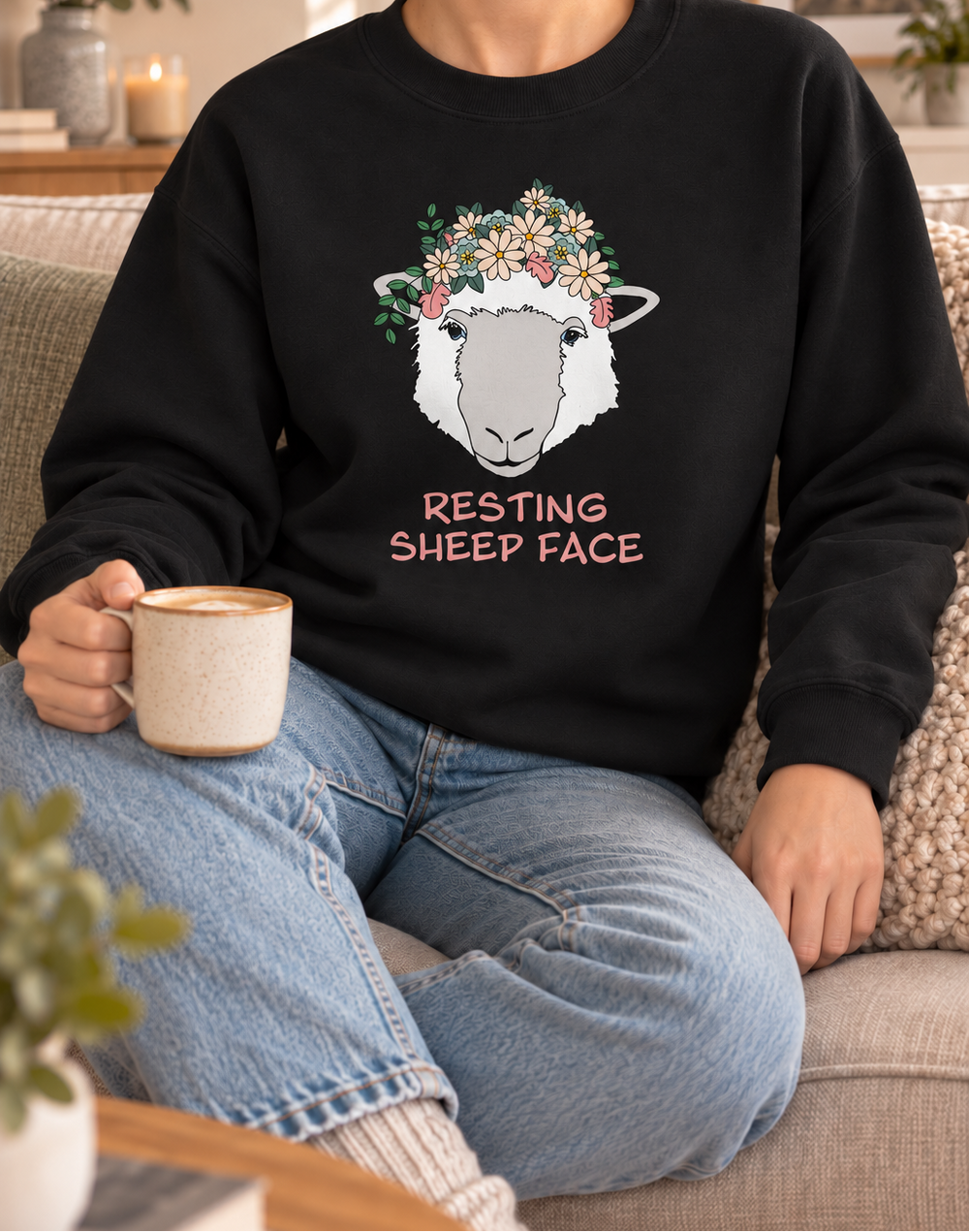Resting sheep face