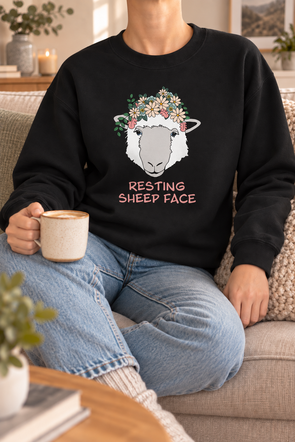 Resting sheep face